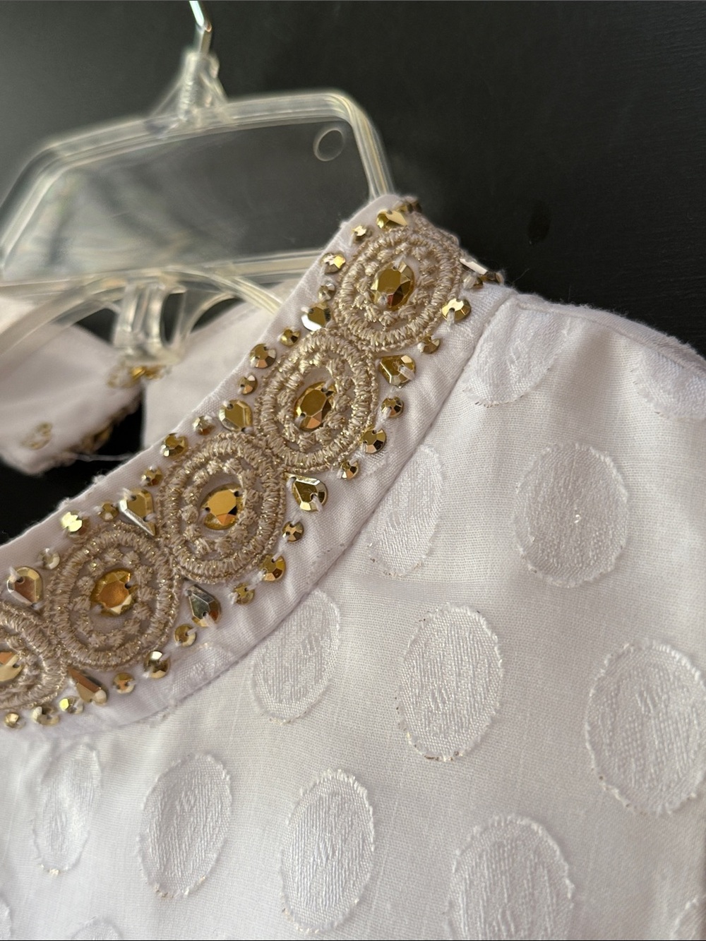 Lilly Pulitzer Brandi Resort White Shift Dress W Gold Embellished Neck Size 6 - Picture 3 of 14